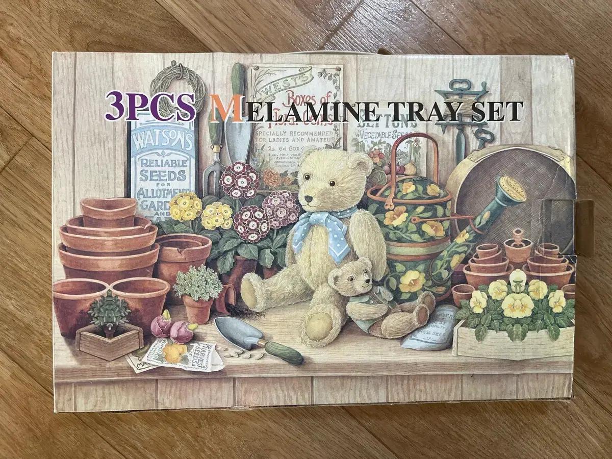 (무료배송) 3pcs melamine tray set 멜라민 곰돌이 쟁반