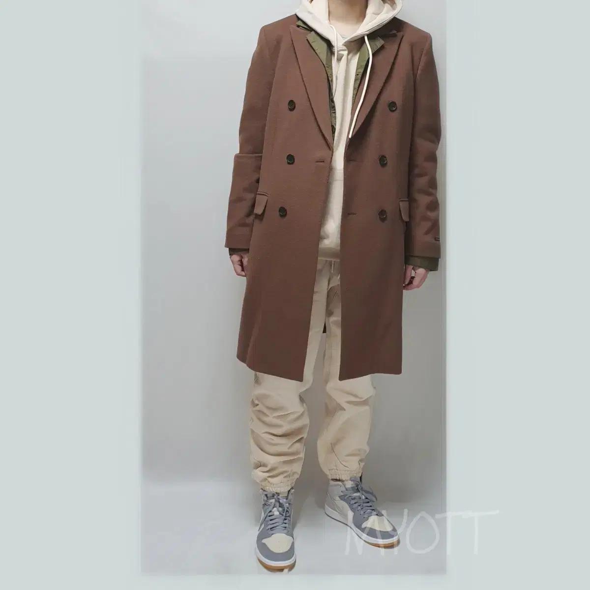 TNGT 캐시미어 더블 코트 브라운 100 새상품