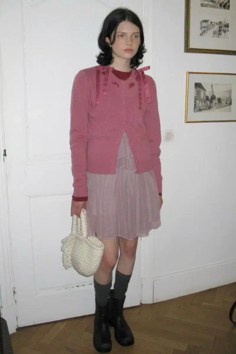 [새상품] 시눈 Tulle Midi Dress 핑크