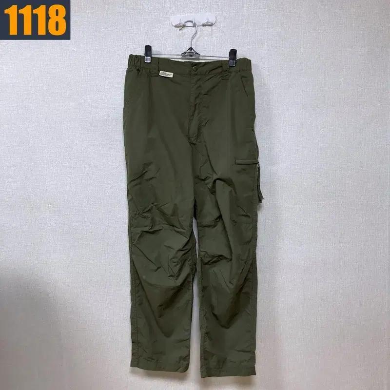 28 S 디스이즈네버댓 카키 와이드 팬츠