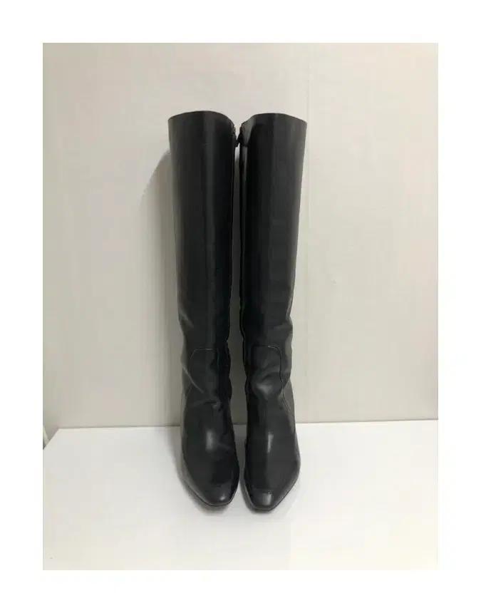 (235사이즈)알렉산더왕 정품 블랙 레더 웨지힐 롱부츠