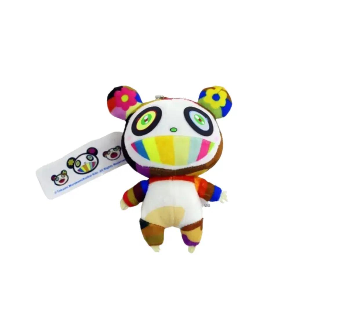 카이카이키키 미니 판다 플러시 키체인 레인보우 마우스