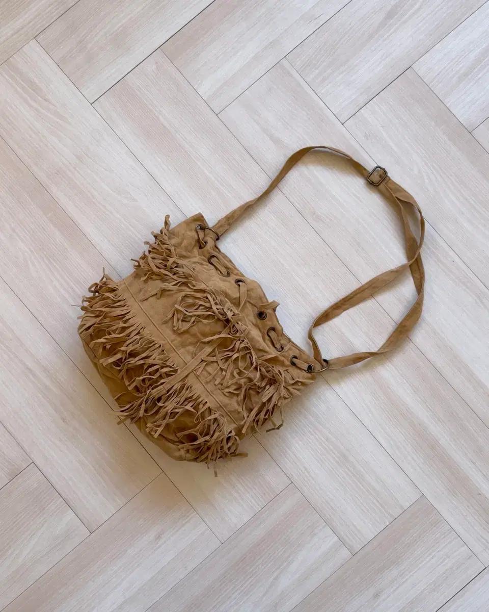 [Vintage] Suede Fringe Bucket Bag