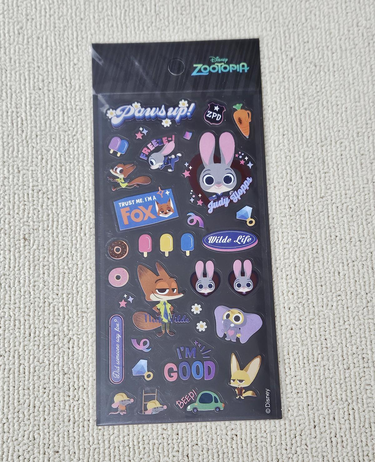 주토피아 투명 클리어 씰스티커 데코스티커 닉 주디