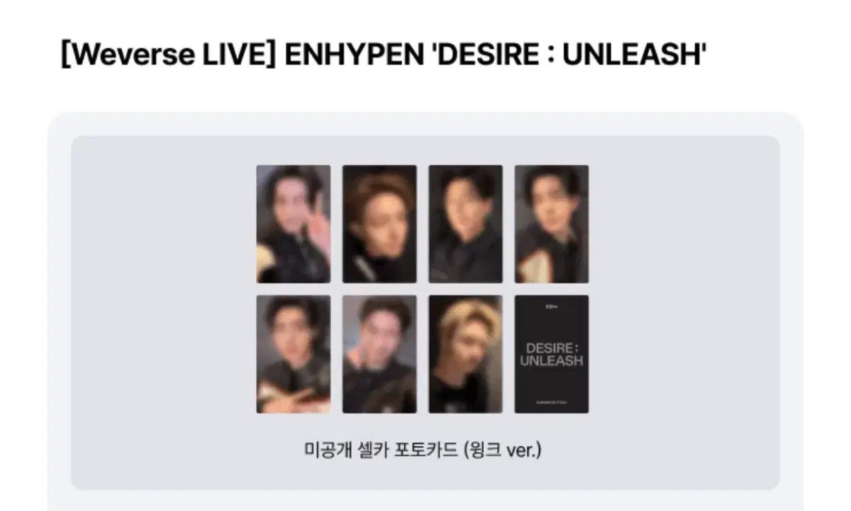 엔하이픈 Desire Unleash 윙크 셀카 포토카드 16,000원