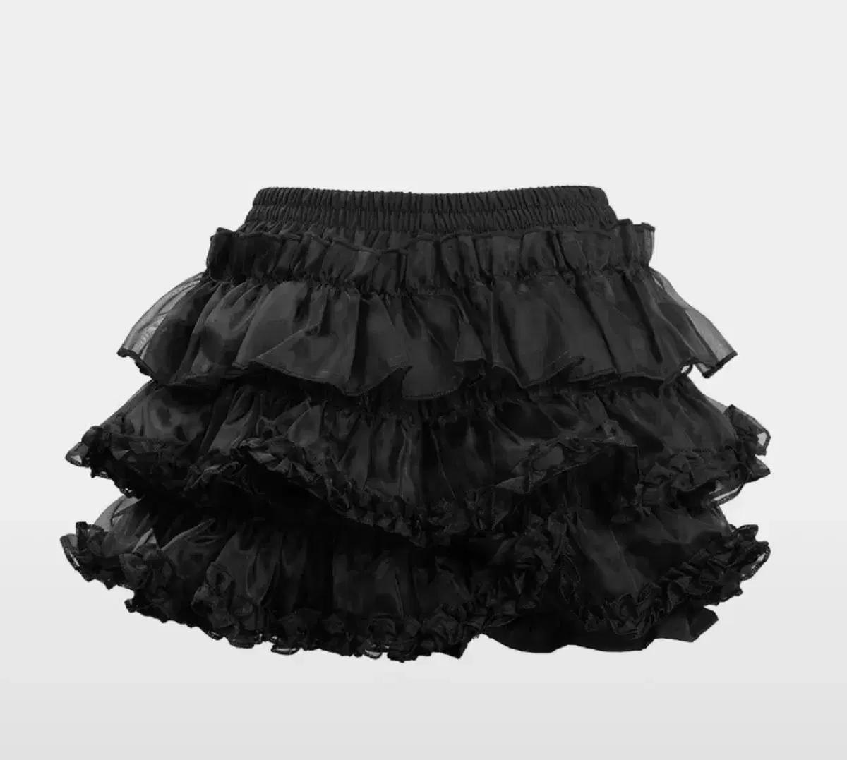 러프넥 튜튜 팬츠스커트 블랙