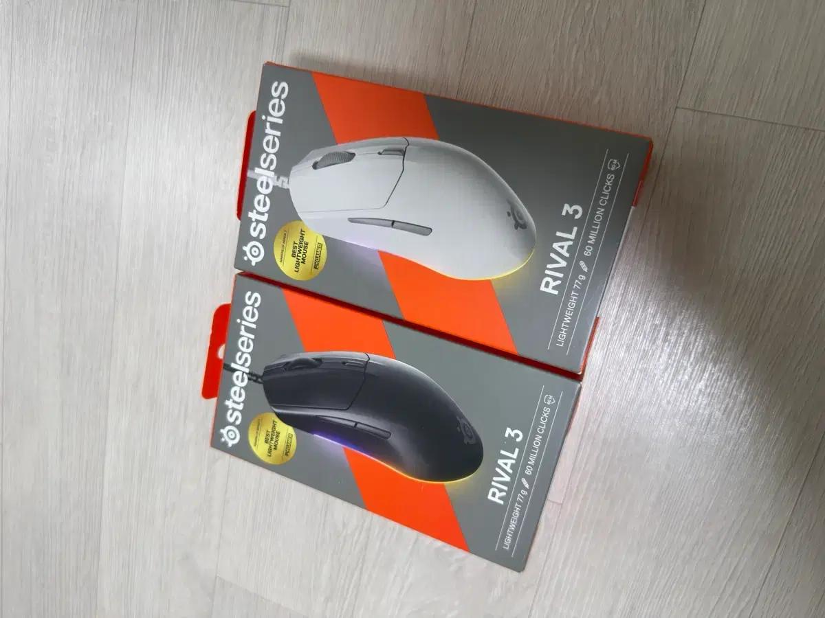 스틸시리즈 Rival 3 Gen 2 유선 게이밍 마우스 화이트 블랙 일괄