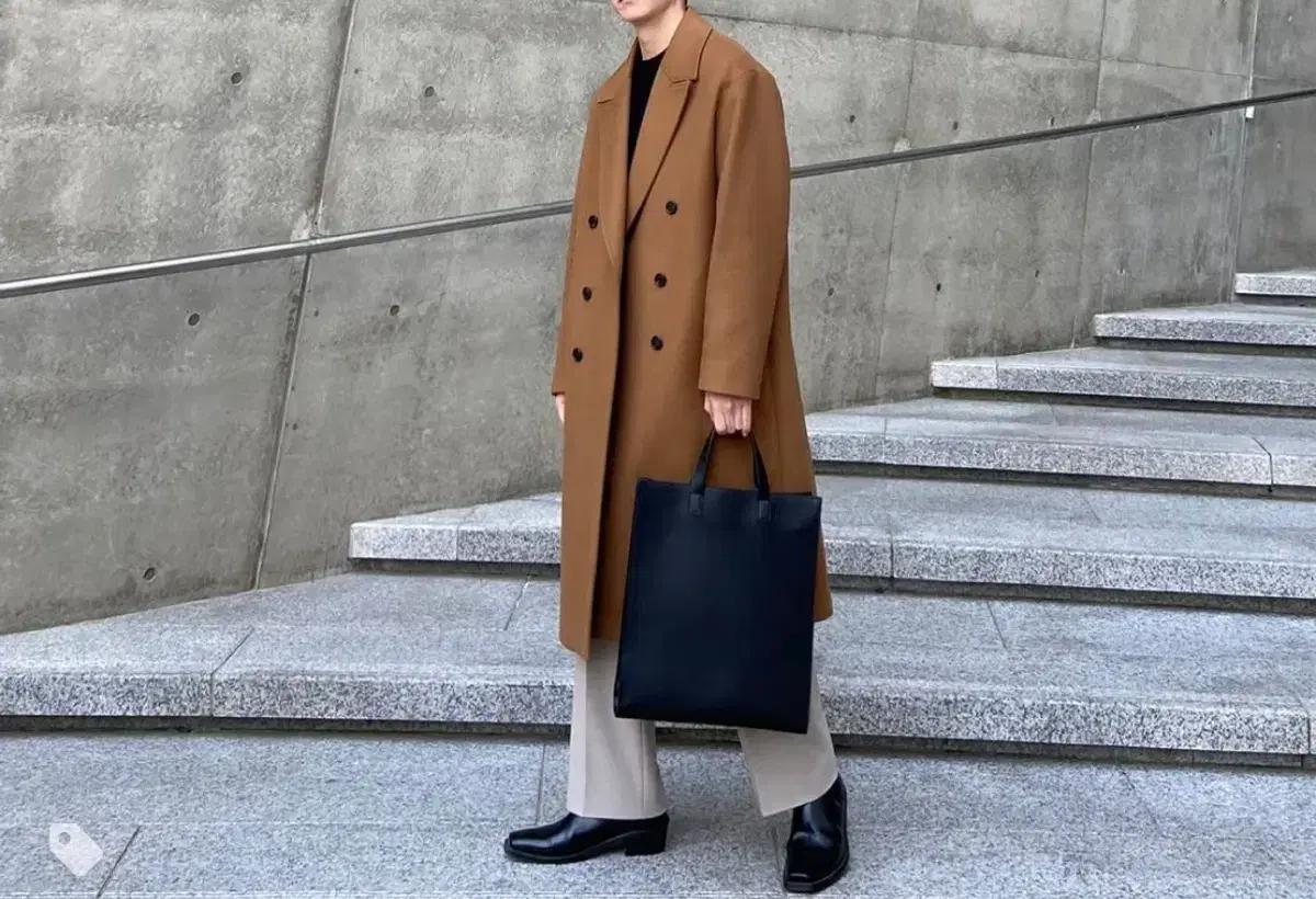 COOR 쿠어 오버핏 울 캐시미어 롱코트 S