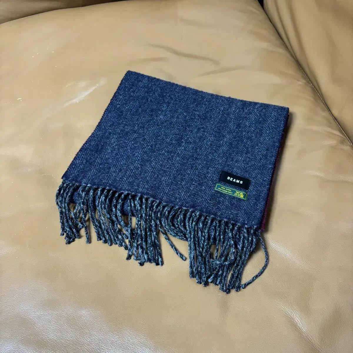 Beams 빔즈 하운드투스 그레이 머플러 목도리 (Gray)