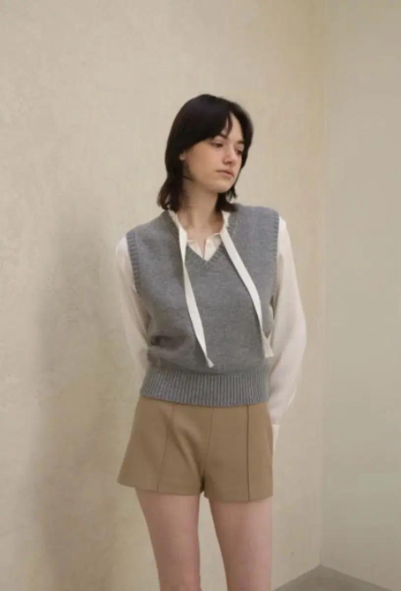 (새상품) 타낫 니트 베스트 그레이