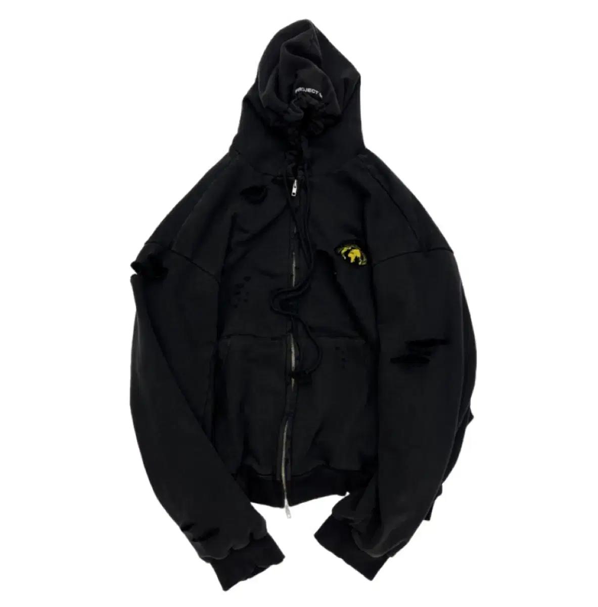 Project gr 프로젝트 G/R 디스트레스 레이어 집 후드 페이디드