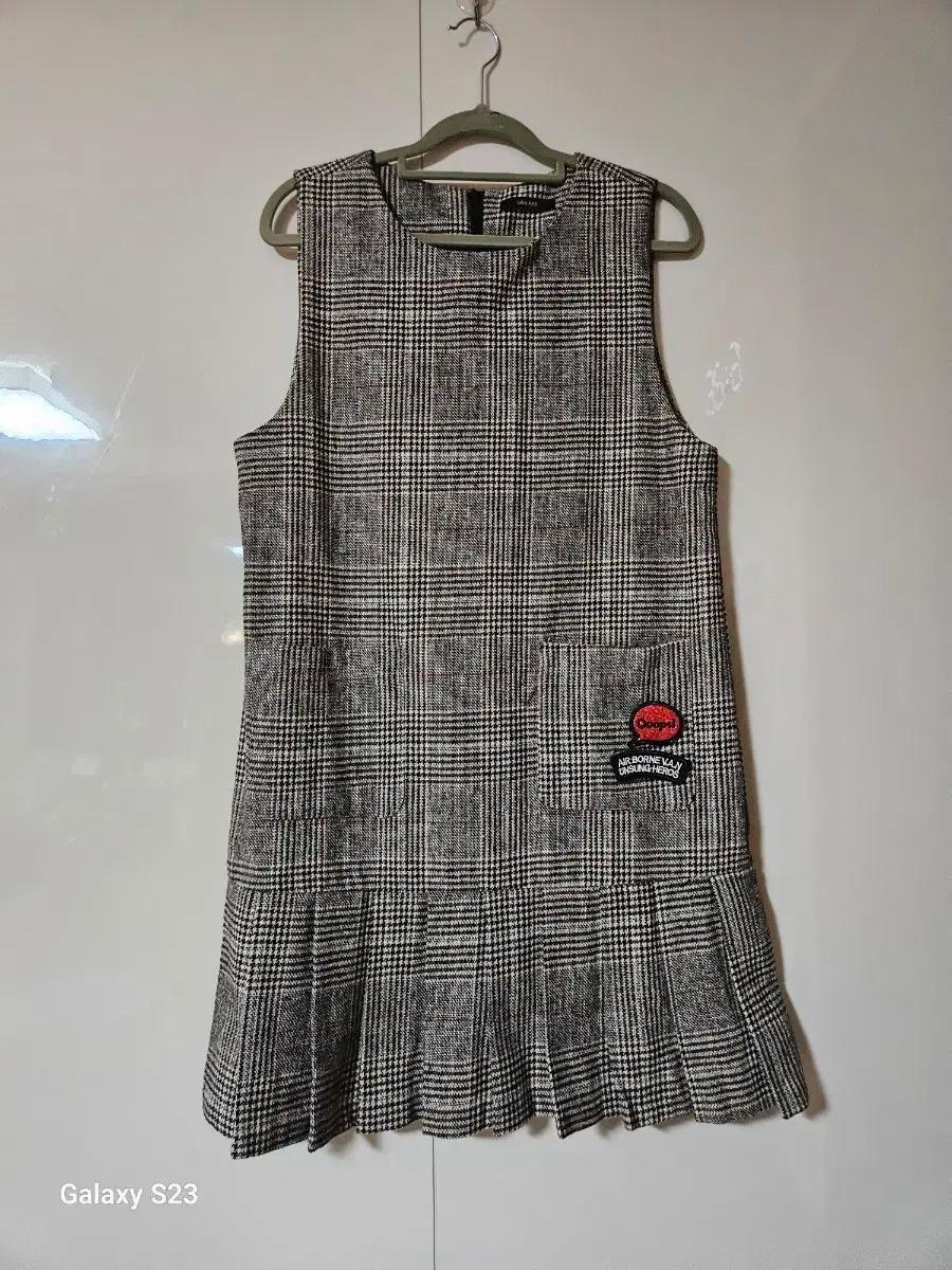 VAN AKE 체크 플리츠 모 원피스 미니 스커트 미사용