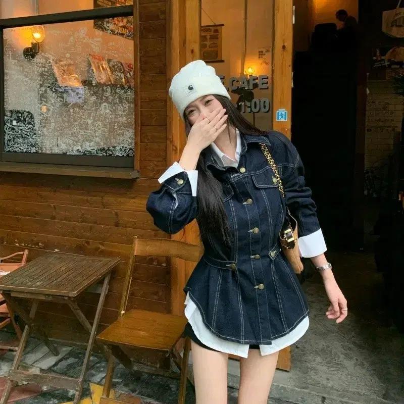 봄 가을 데이트룩 캠퍼스 코디 오버핏 루즈핏 여리핏 데님 청 셔츠