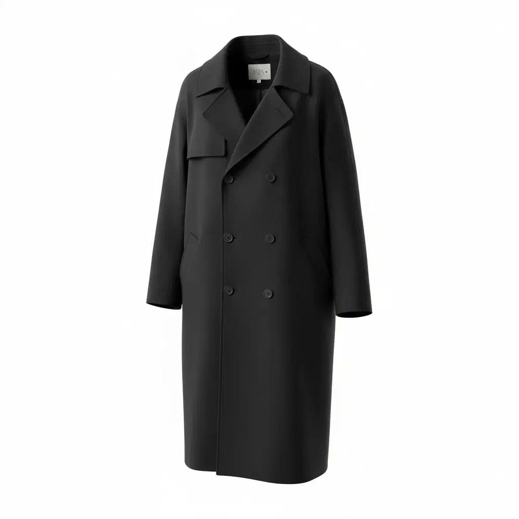 남성S-M/ 자라 오버핏 벨티드 트렌치 코트