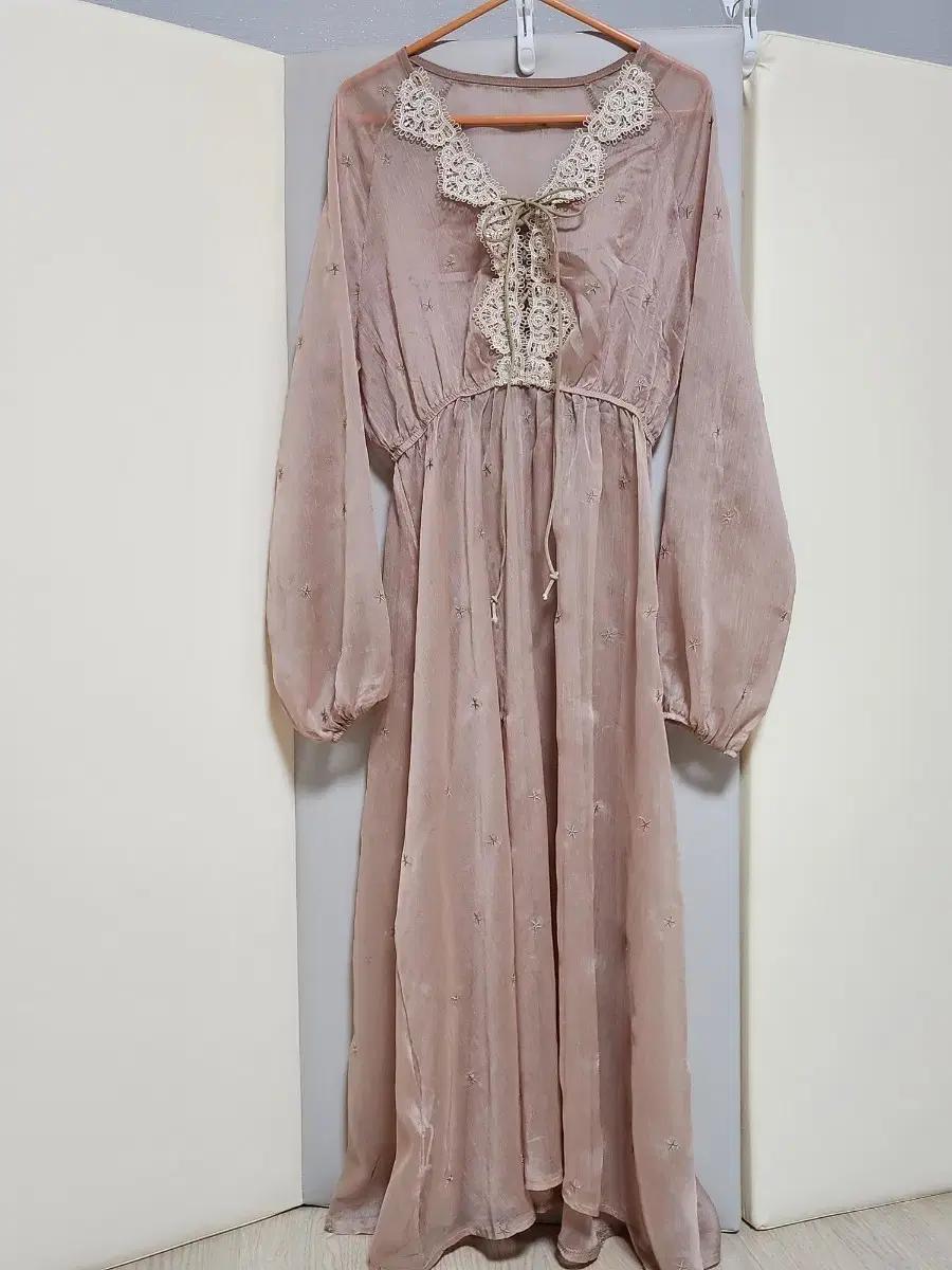 레이스 쉬폰 롱 원피스