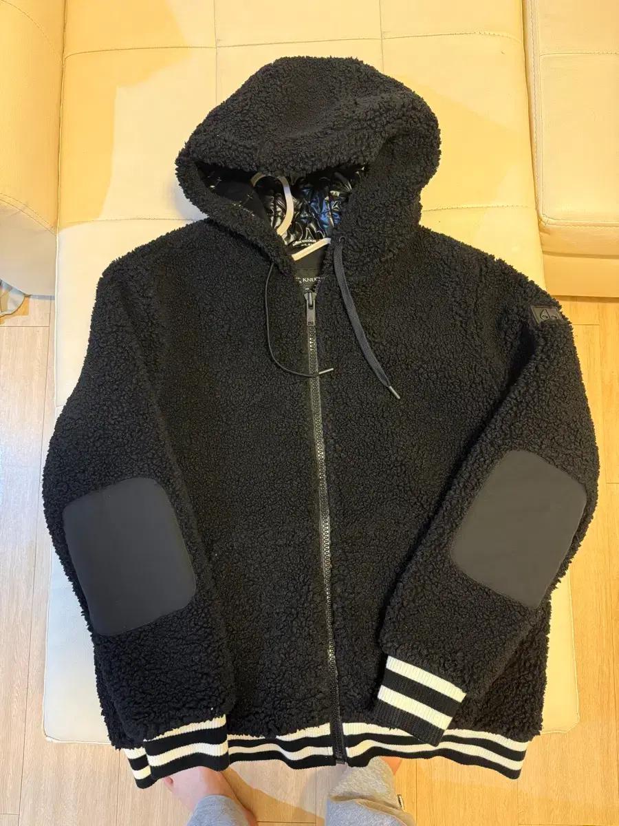 무스너클 블랙 후리스 후드집업