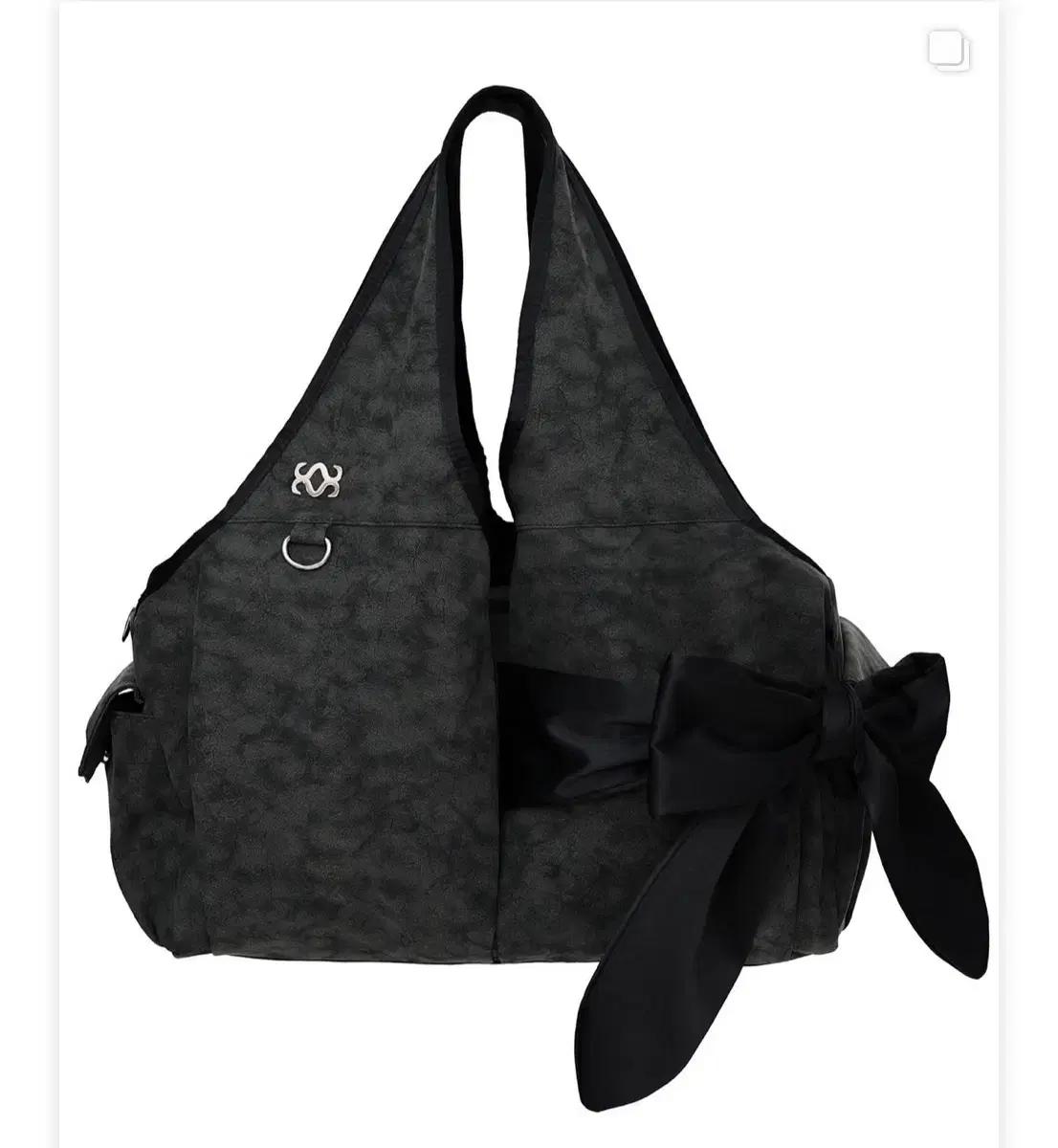 시월 107 보우 숄더백 (리즈 착용) 블랙 그레이 누벅