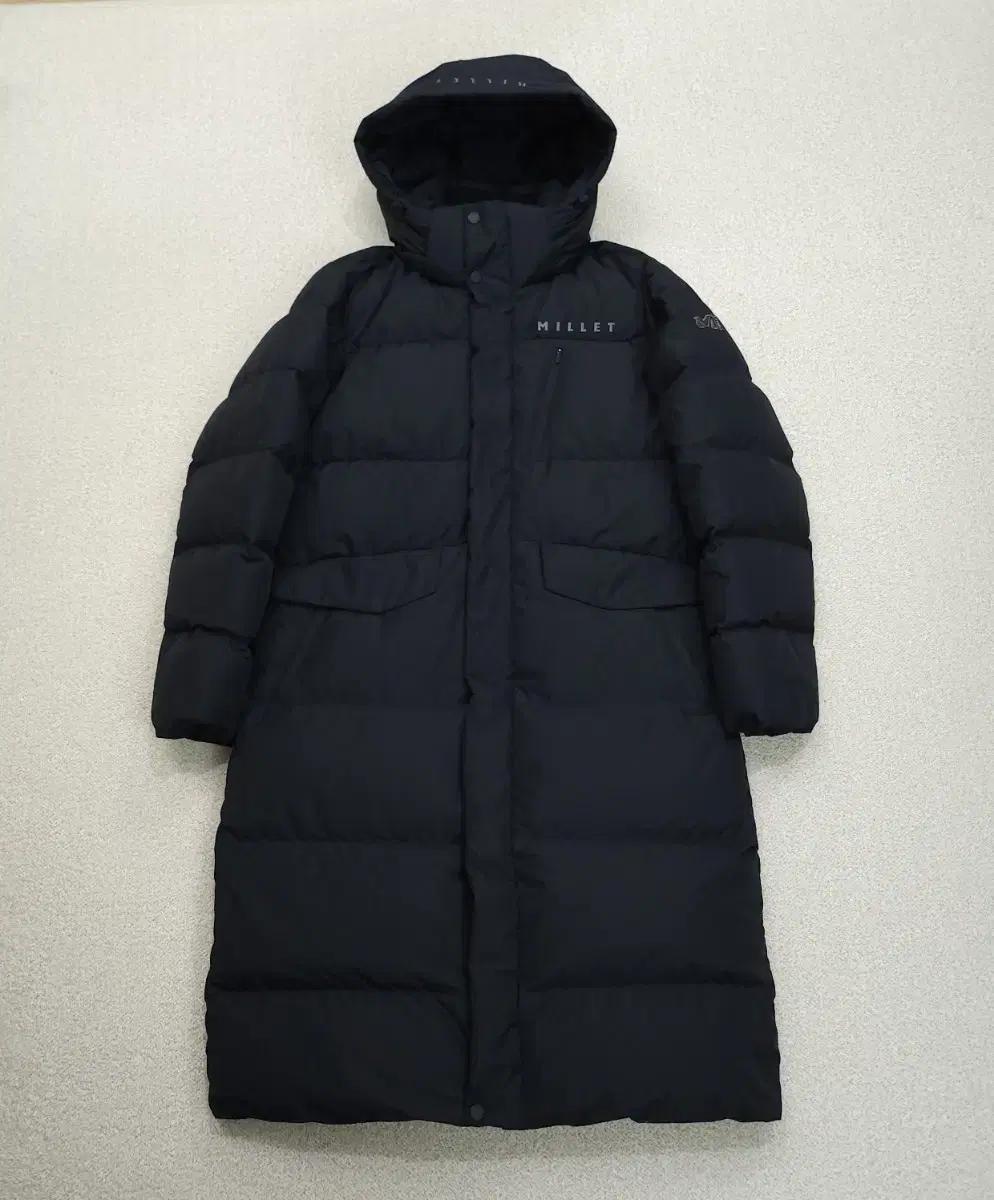 (95)밀레 블랙 남성 롱패딩 다운 점퍼 겨울 파카 W1413