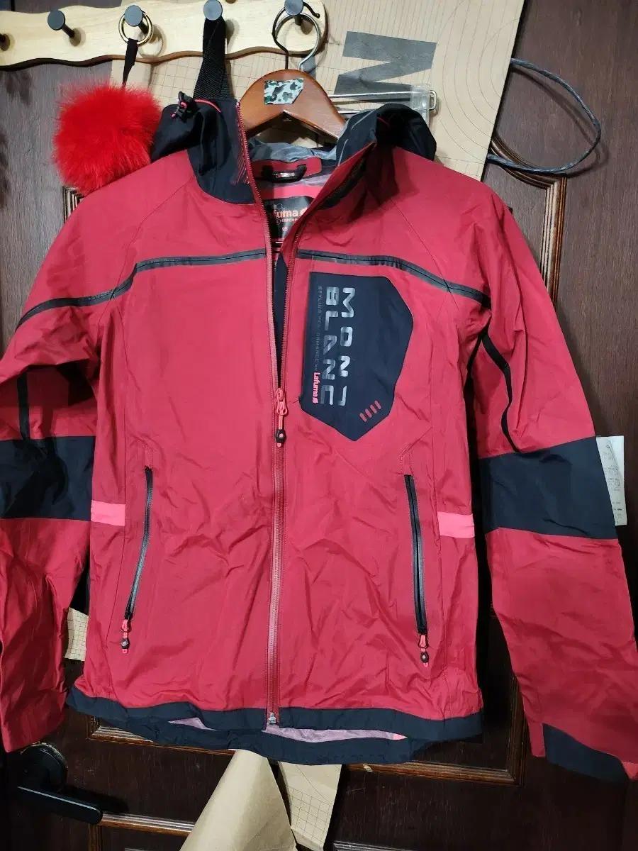 라푸마 바람막이 자켓 레드 여성용 95 고어텍스 후드 후디 등산
