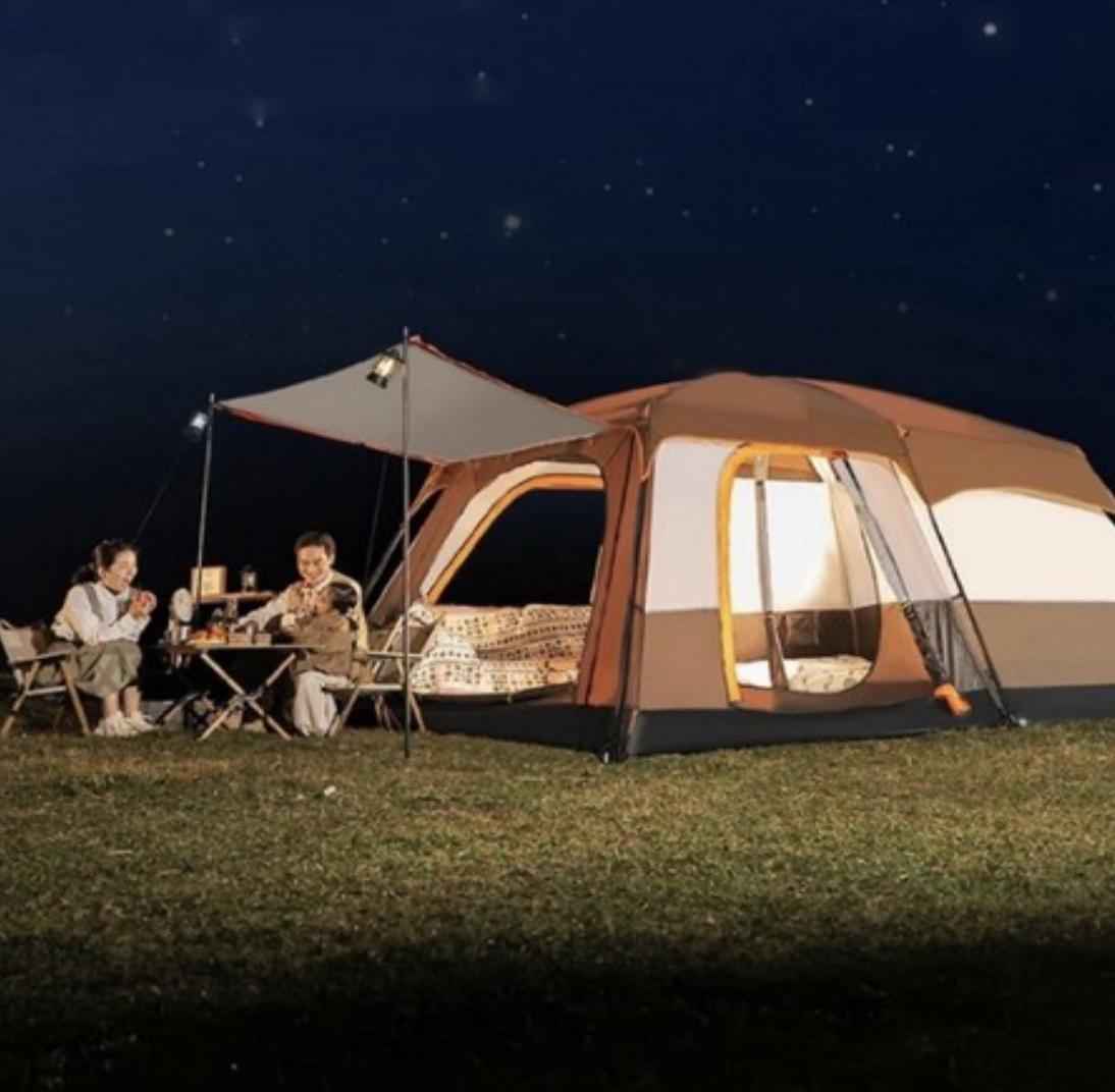 캠핑 그늘막 텐트 방 두 개와 거실 한개 캠핑 텐트 아웃도어 원터치