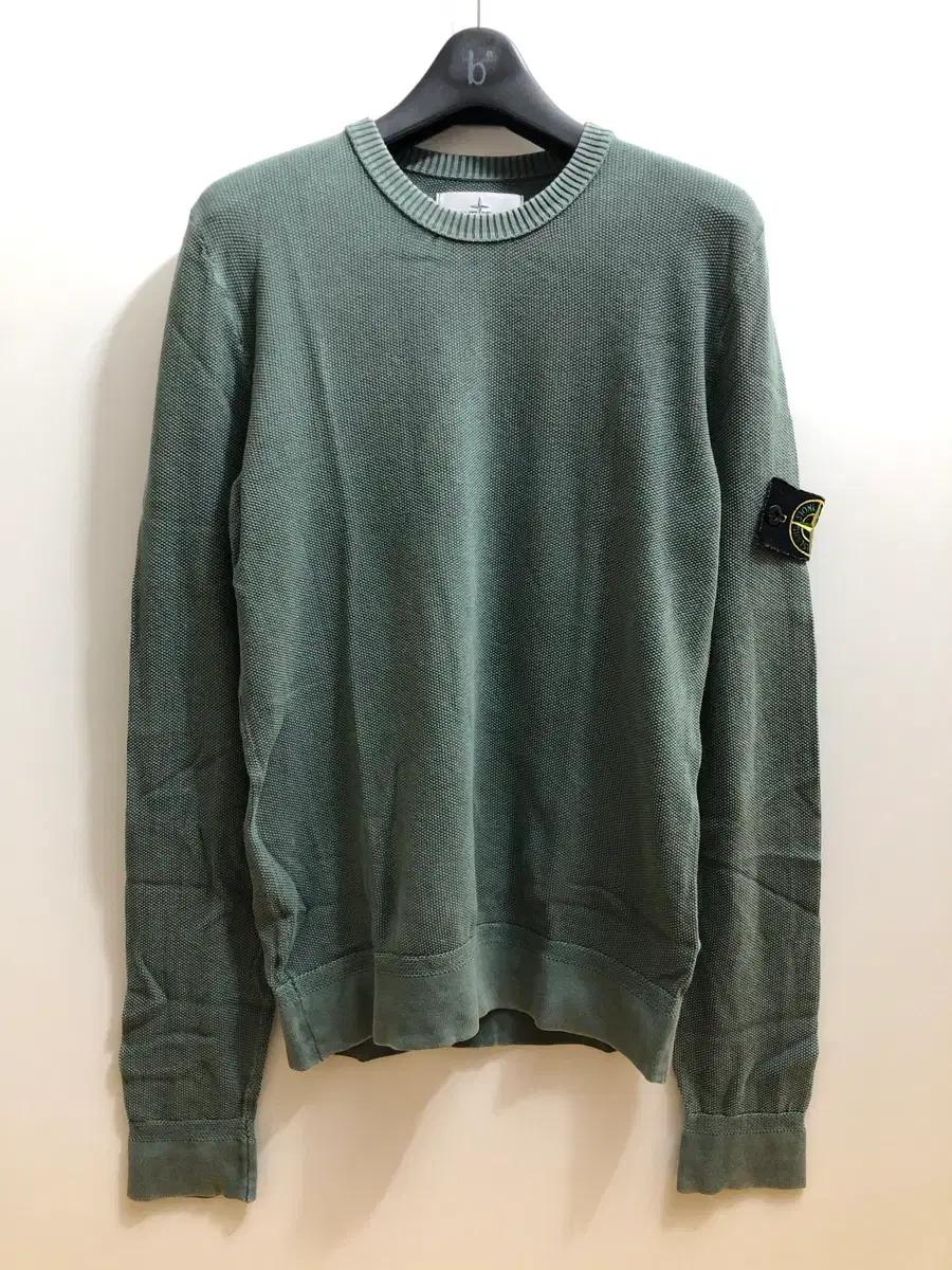 [S] 스톤아일랜드 와펜 패치 니트 에메랄드