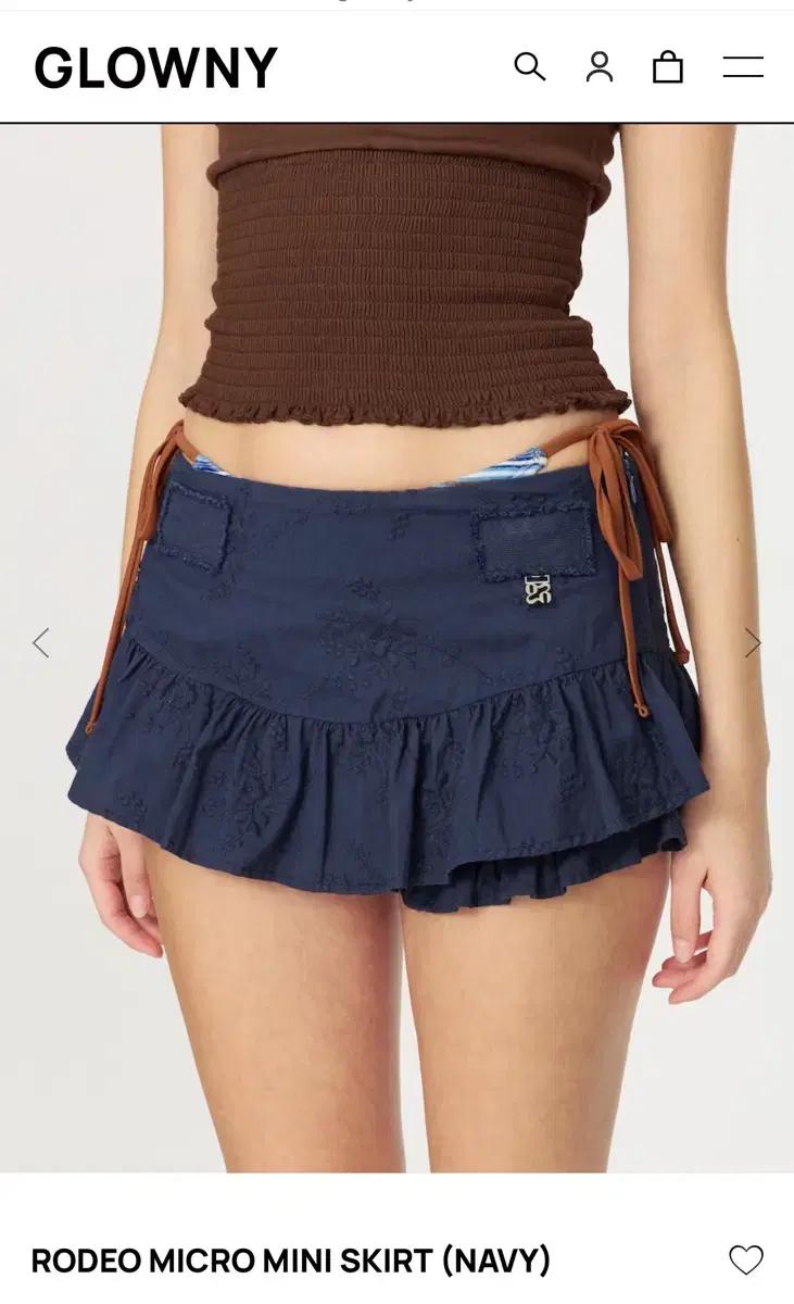 S 새상품) 글로니 로데오 미니 스커트 네이비