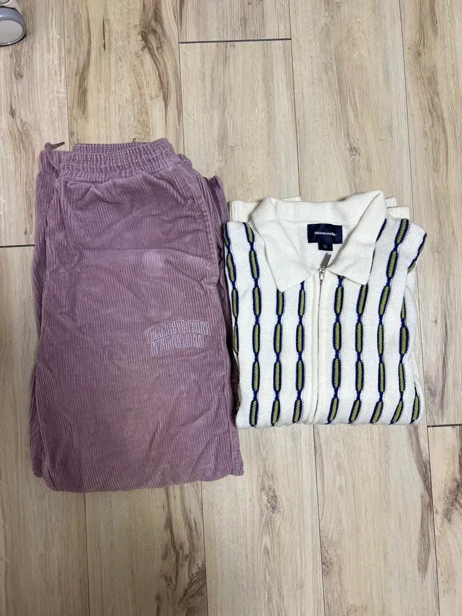 디스이즈네버댓 셋업 (바지 M+가디건 L)