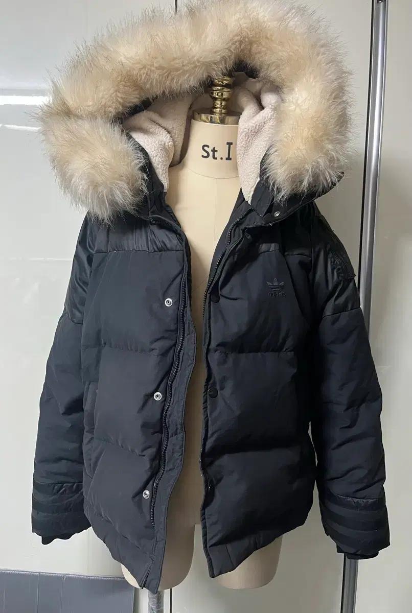 아디다스 후드 퍼 패딩 블랙