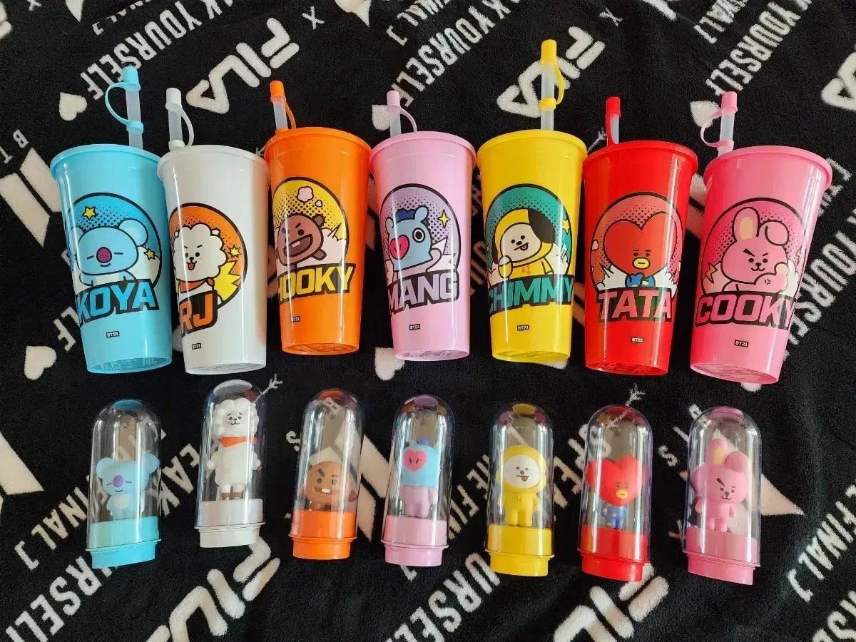 방탄 BTS BT21 비티21 CGV 텀블러 피규어 스탬프 도장 세트