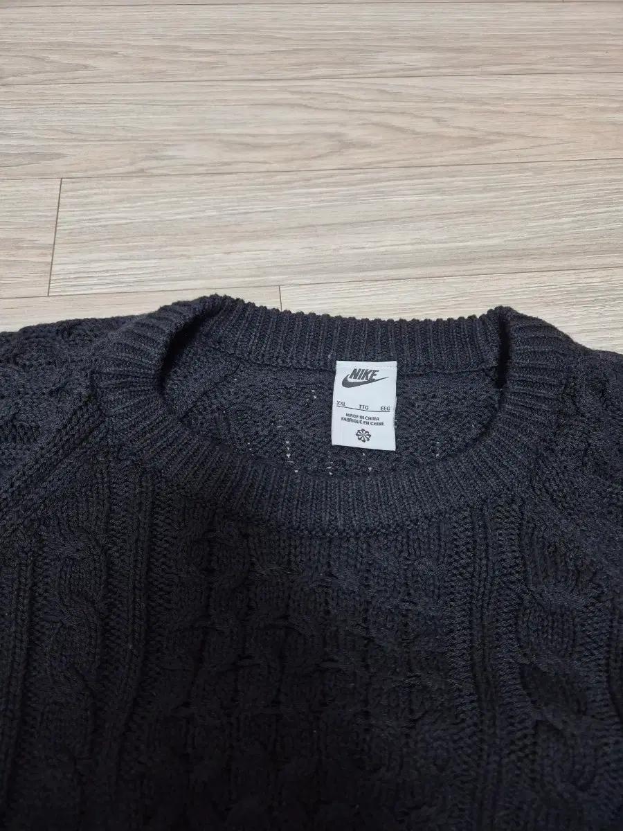 나이키 케이블 니트 롱슬리브 스웨터 블랙  xxl