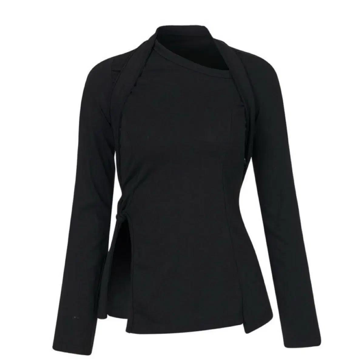 COSTPERKILO WOMENS KNOTTED L/S TEE BLACK