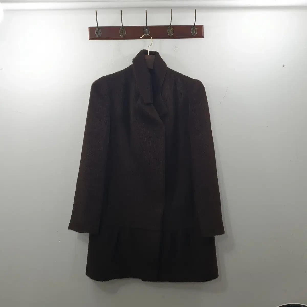 88 마인 여성 브라운 모100% 고급 겨울 미디 코트 자켓