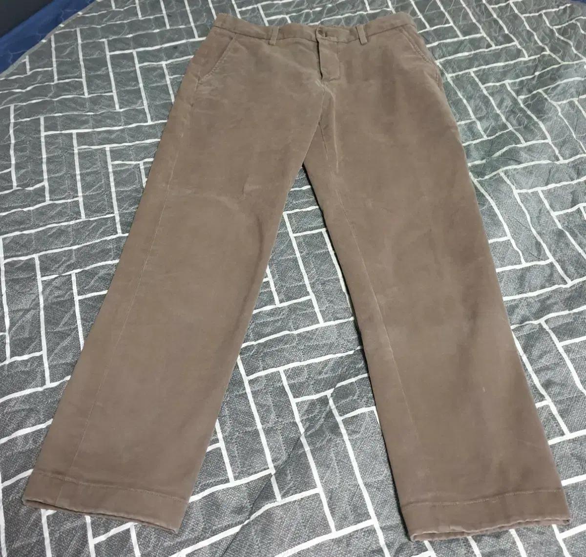 스파오 혜비코튼 테이퍼드핏 스판 팬츠 브라운 (30)