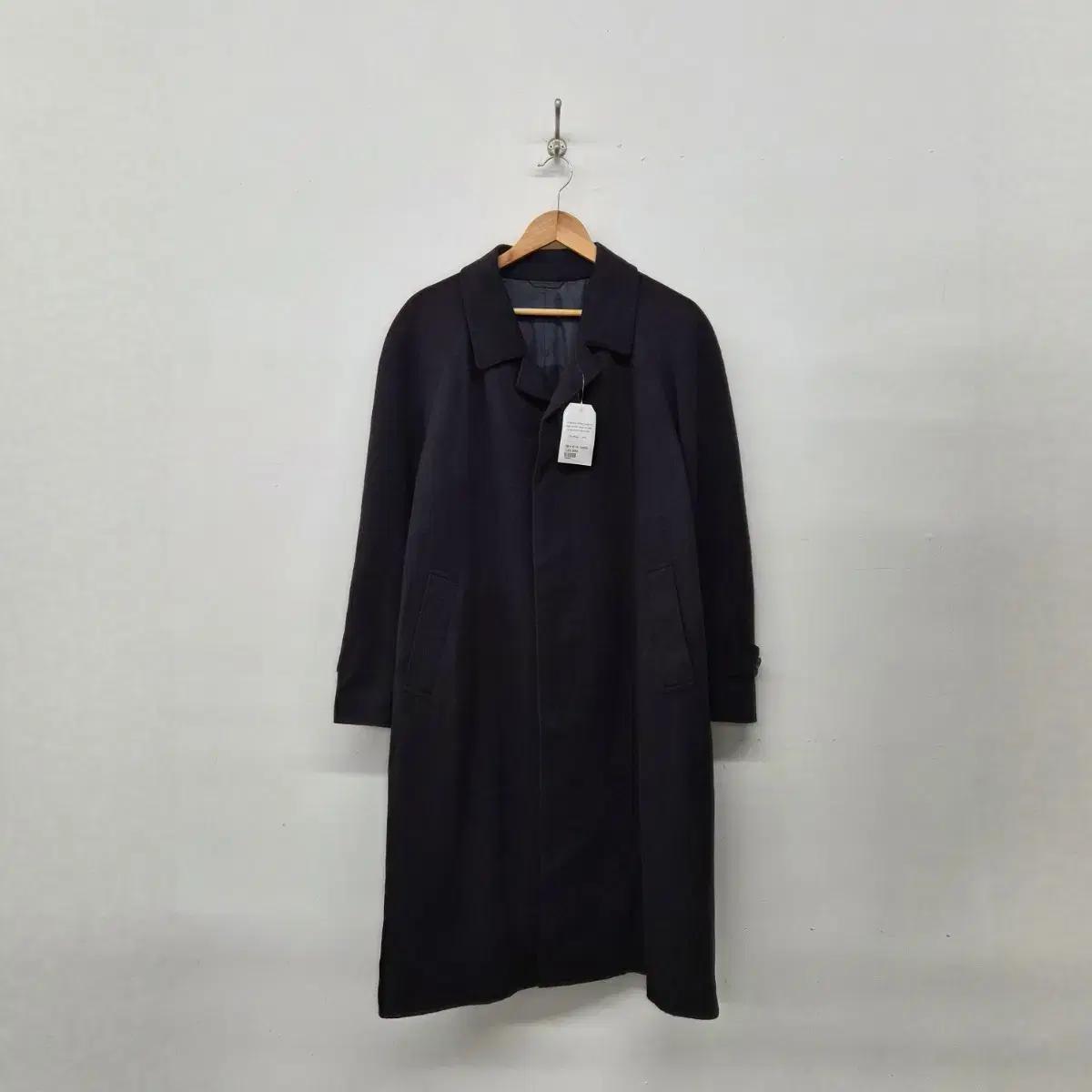 캐시미어 100% 블랙 롱 코트 남녀공용 M