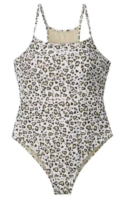 emis 하트 레오파드 수영복 s