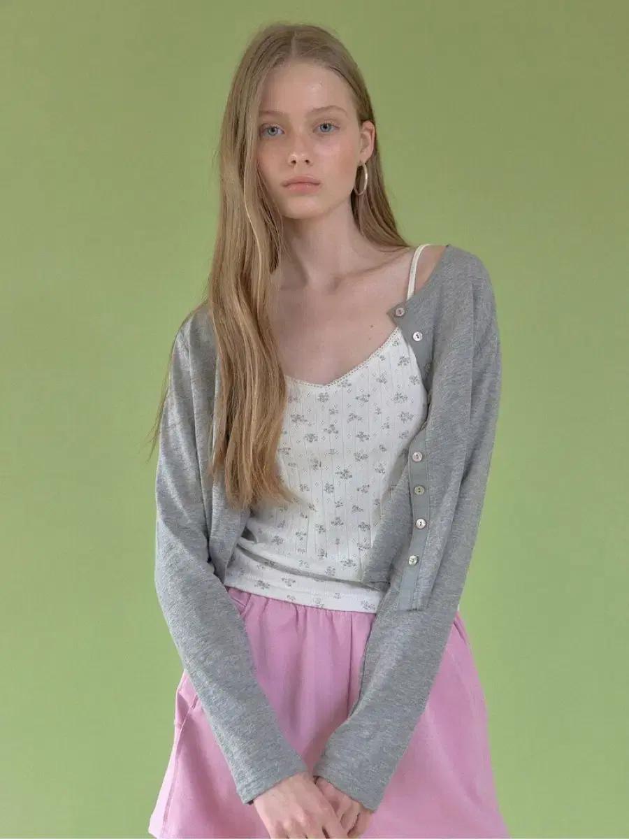 헤더먼트 슬럽가디건 slub tape cardigan (melange)