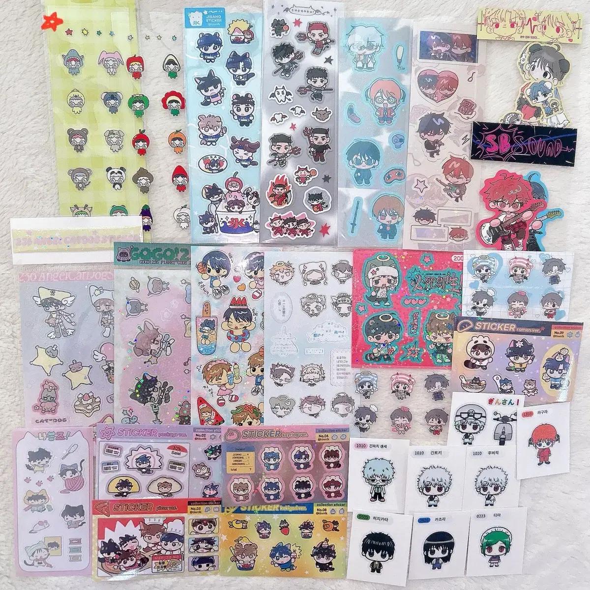 1 2차 애니 캐릭터 다꾸 띠부띠부씰 스티커 일괄