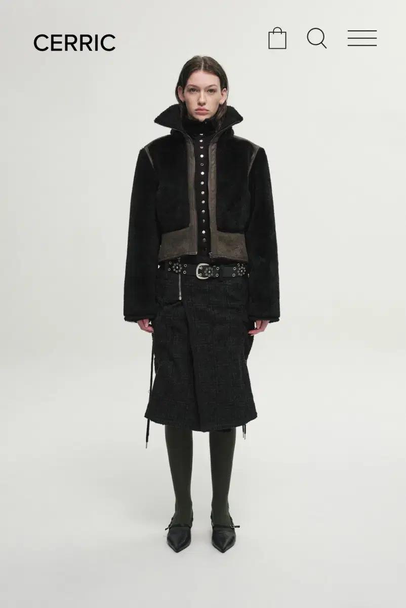 세릭 wraped zipper skirt/black 2사이즈