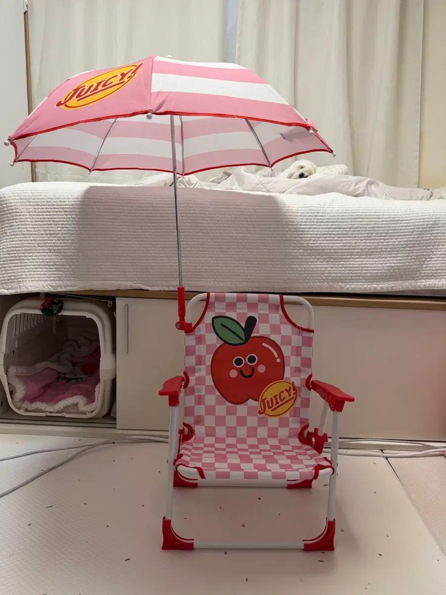 아동 캠핑 의자+파라솔 세트