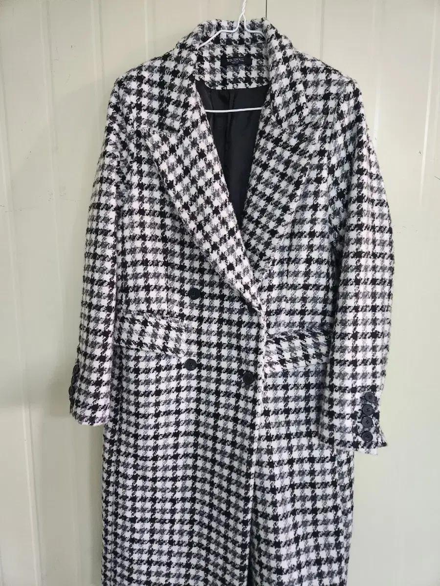 WINISMALL 하운드투스 체크 롱코트 55~66