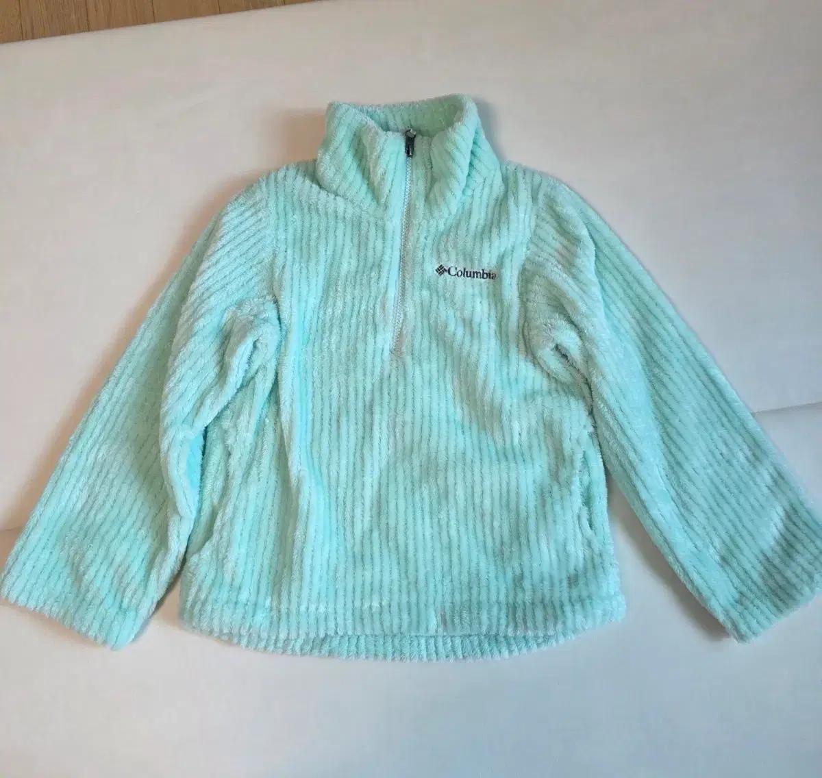 컬럼비아 키즈 집업 쉐르파 플리스 티셔츠 130 민트