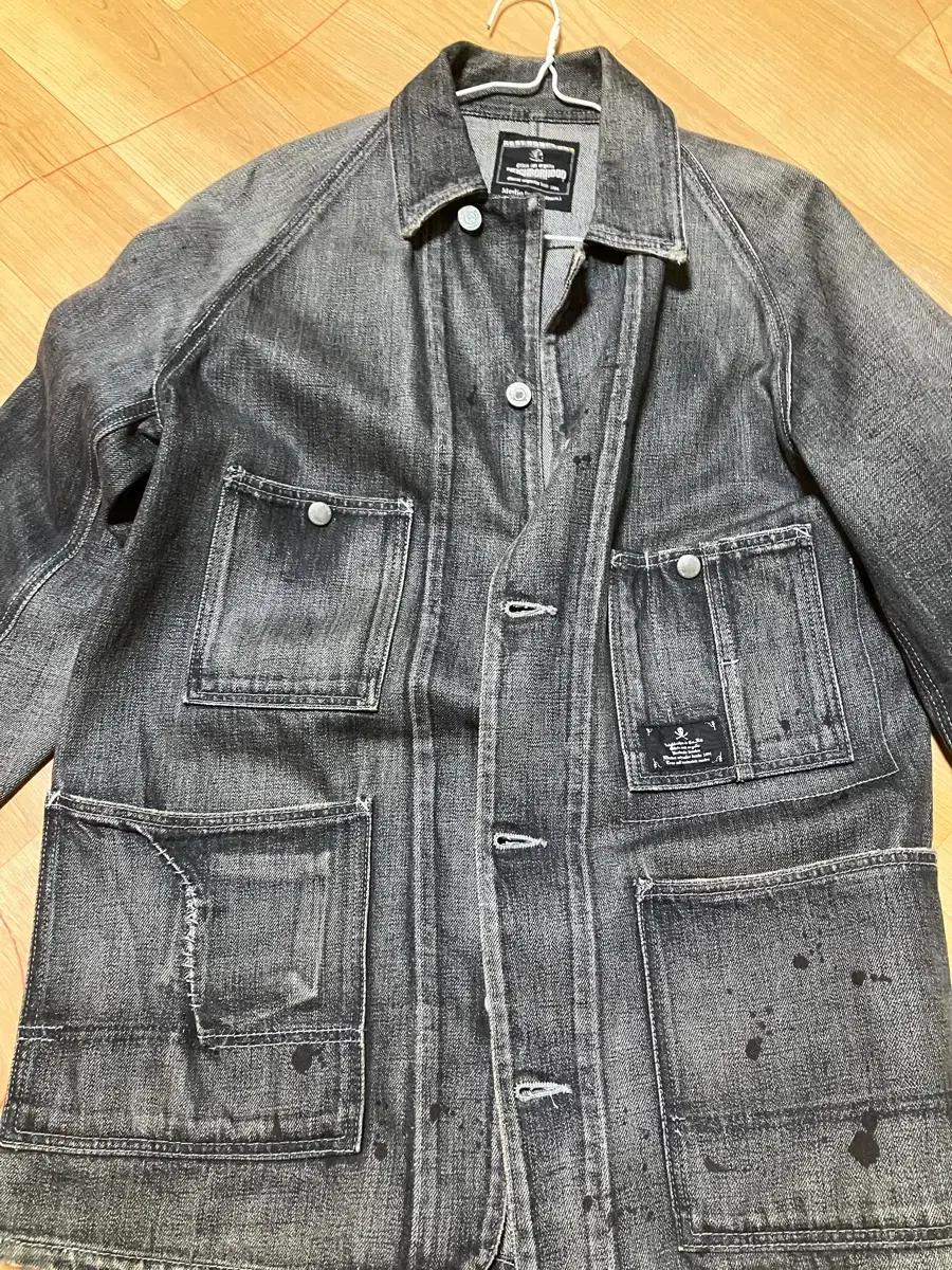 네이버후드 데님 커버올 자켓  m