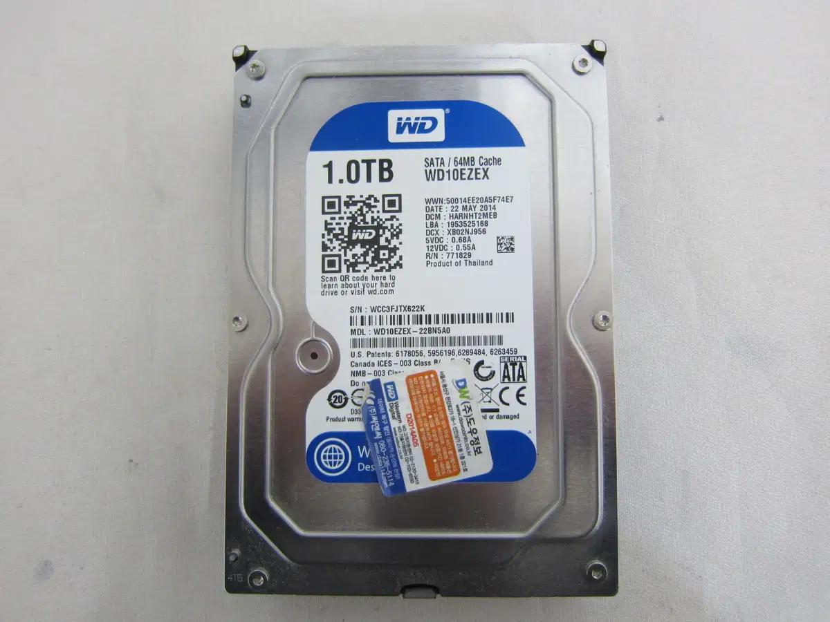 WD 하드디스크 Blue 7200/64M (1TB, WD10EZEX)