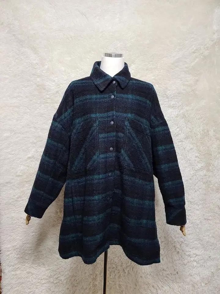 스튜디오톰보이 정품 여자 추동용 더블포켓 오버핏 여성체크모직코트자켓 프리