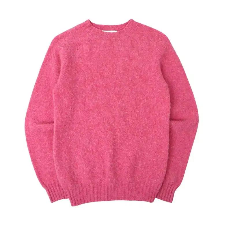 할리오브스코틀랜드 쉐기 크루넥 울 니트 핑크
