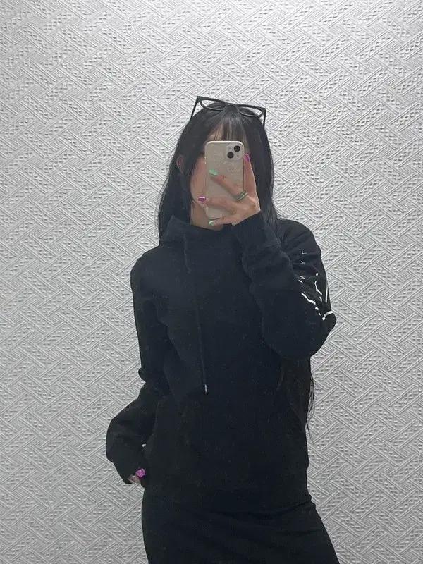 디스이즈네버댓 스트릿 힙합 슬리브 레터링 후드티 S C07180