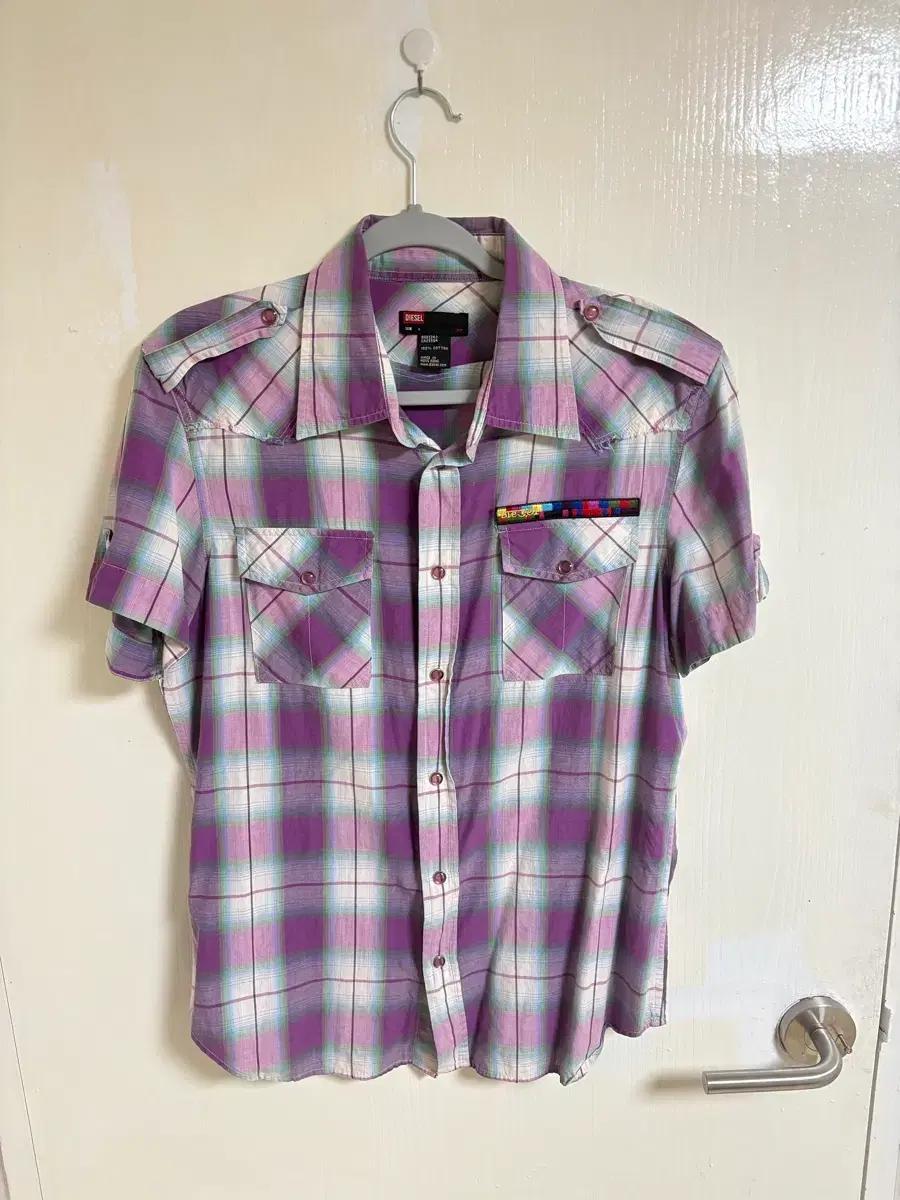 DIESEL 디젤 퍼플 웨스턴 셔츠L