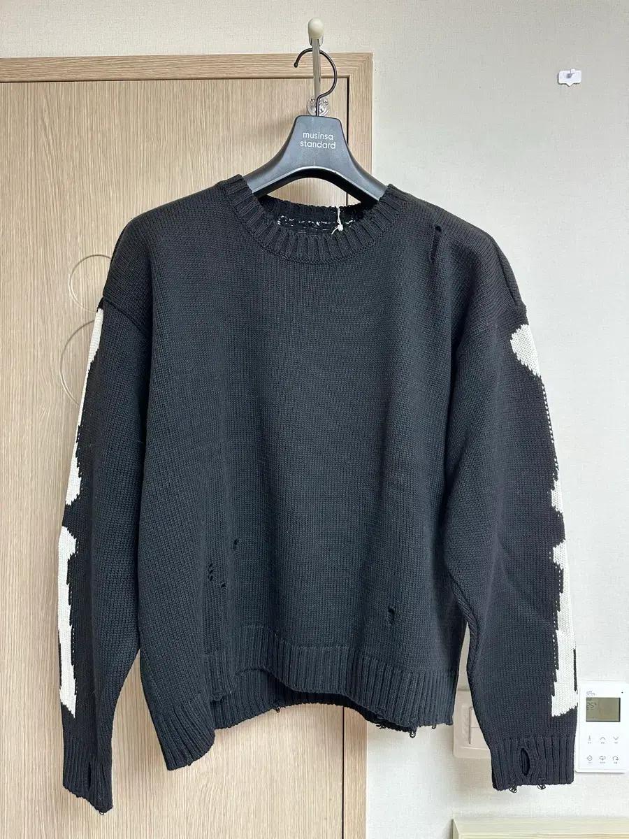 캐피탈 코튼 본 크루넥 스웨터 니트 1사이즈