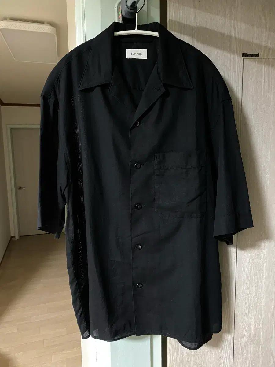 르메르 코튼 반팔 셔츠 블랙 48