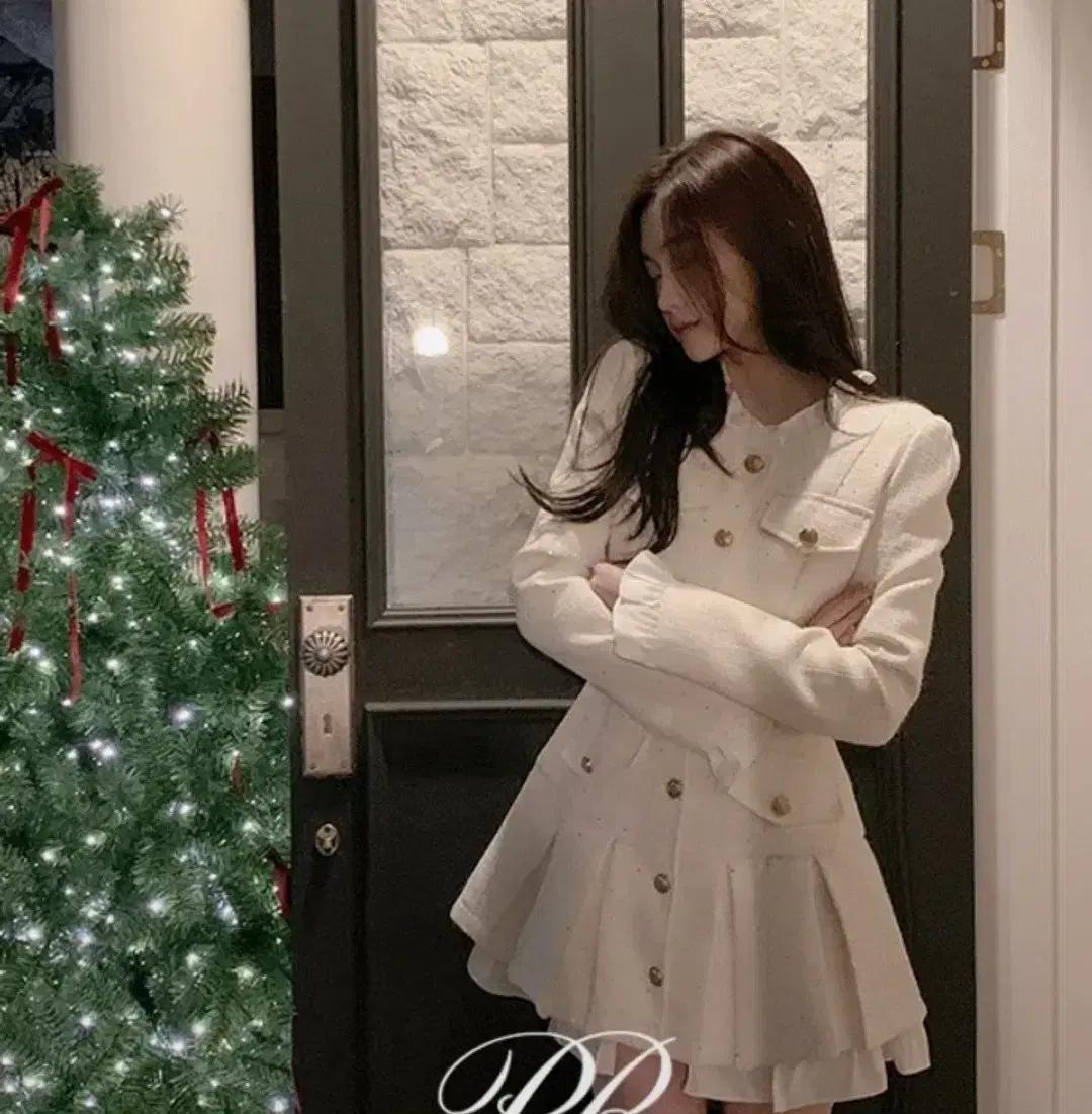 새상품)퍼빗 트위드 자켓 원피스 S- 연말룩, 데이트룩, 파티룩